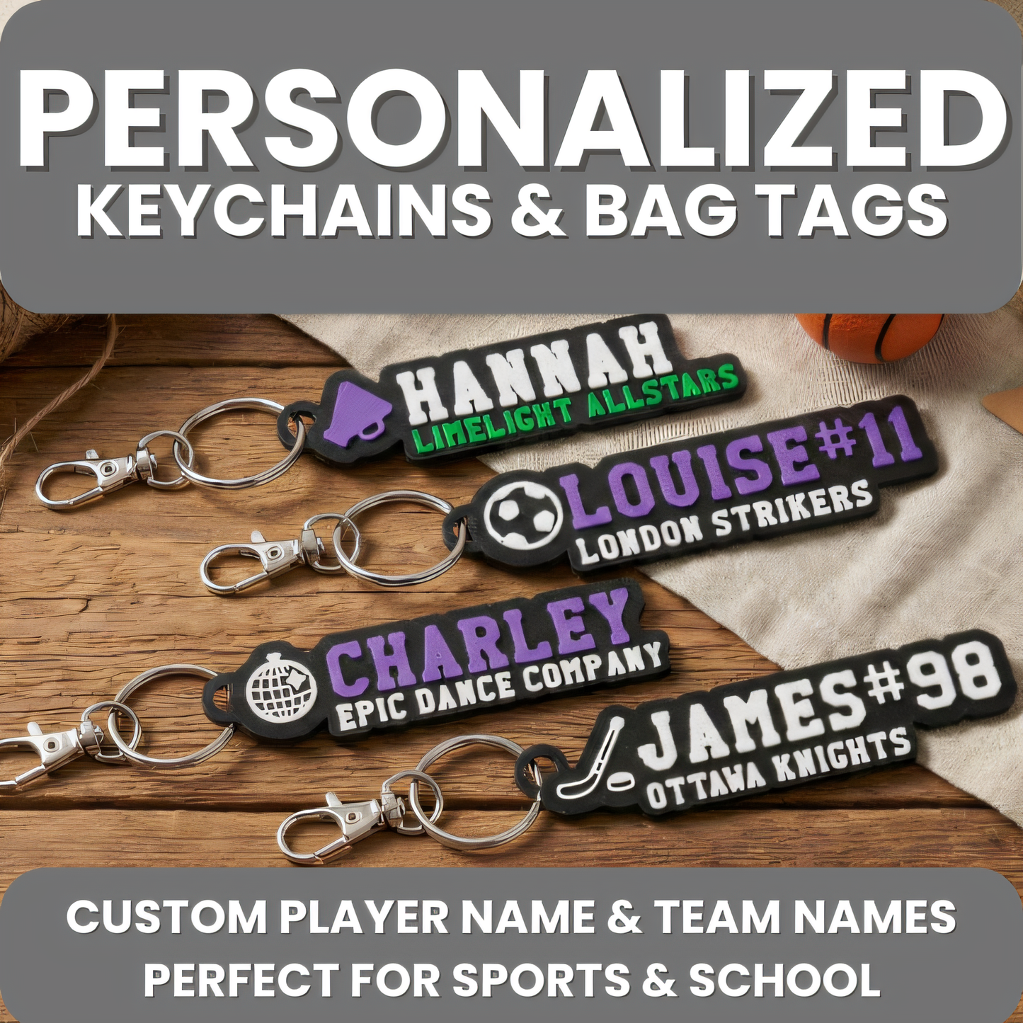 Personalized Sports Keychain