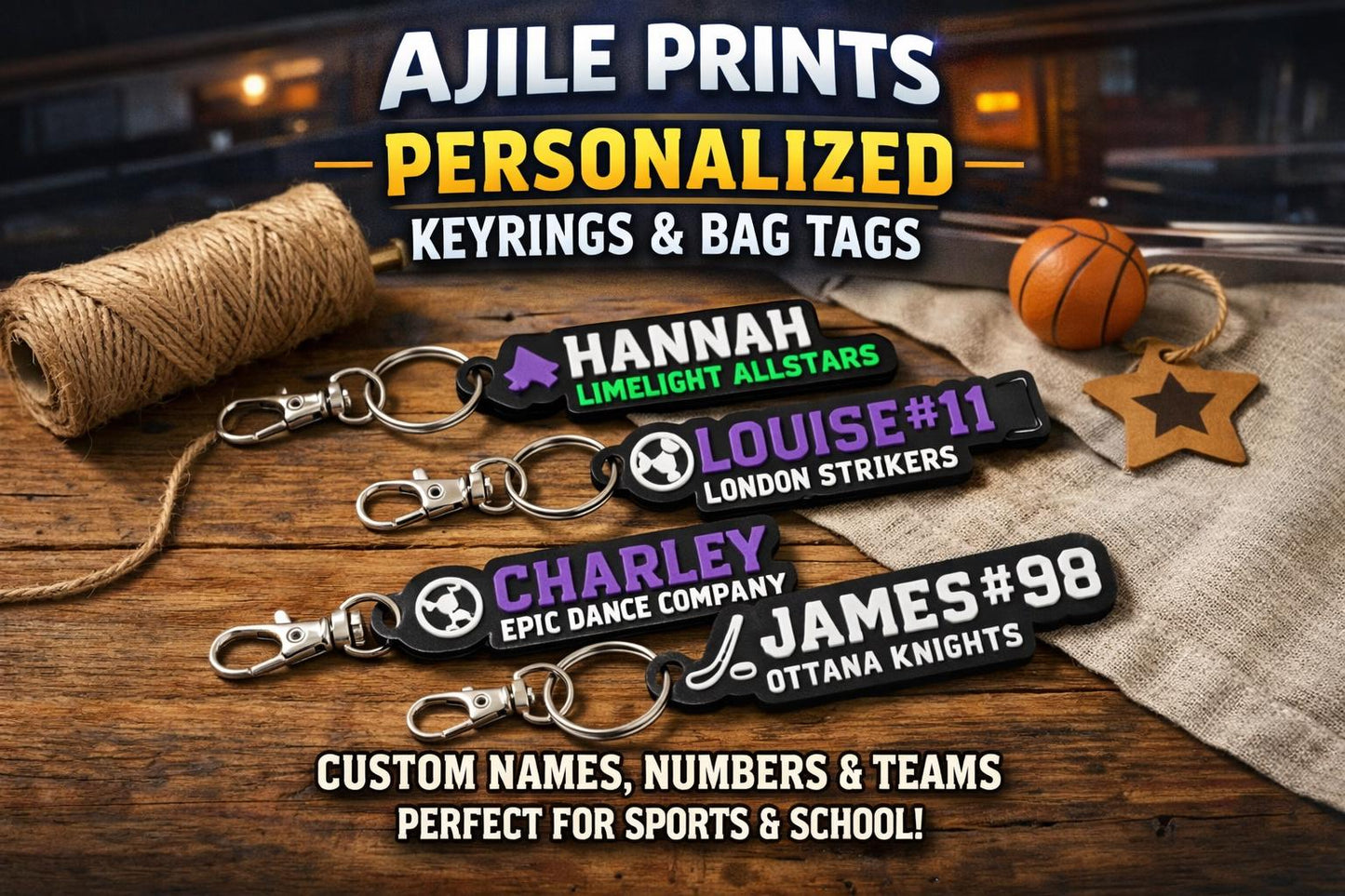 Personalized Sports Keychain