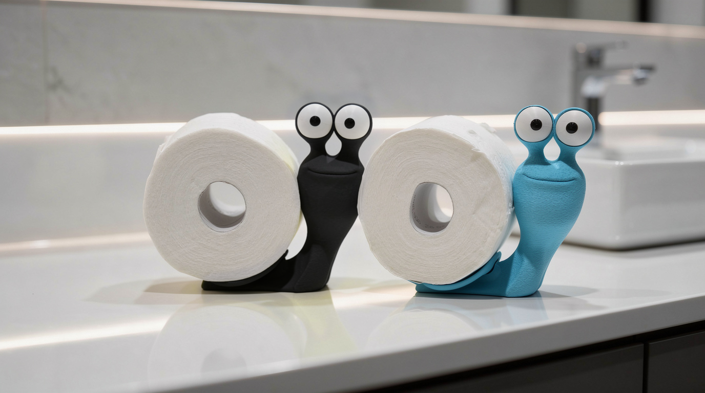 Snail Toilet Paper Holder – 3D Printed Bathroom Decor Accessory