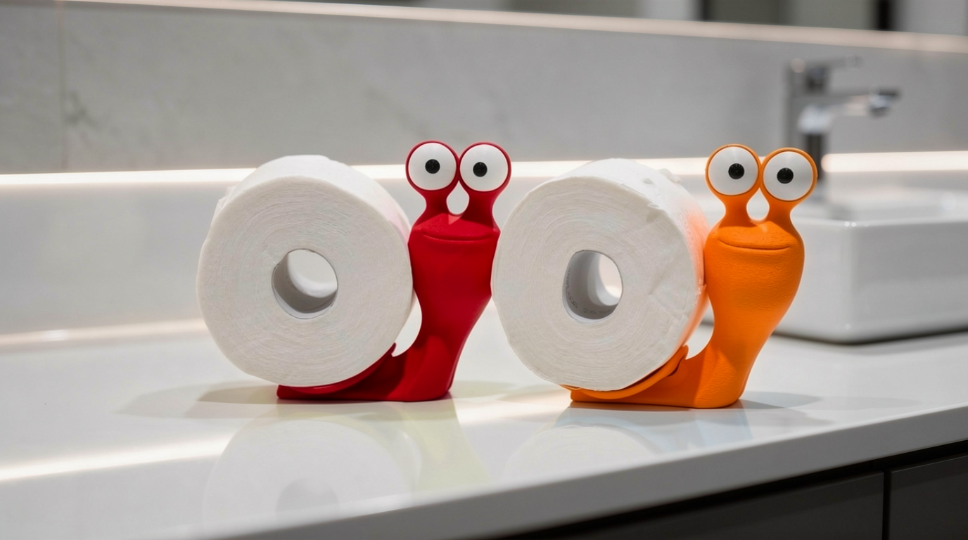 Snail Toilet Paper Holder – 3D Printed Bathroom Decor Accessory